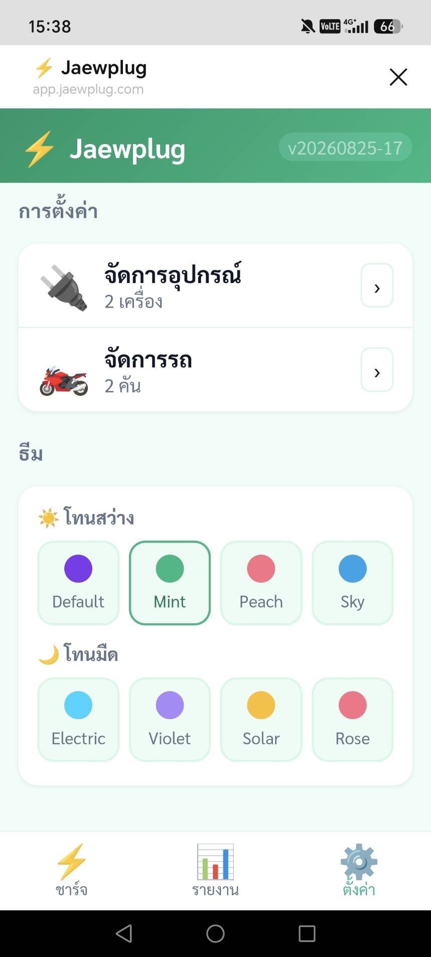 ธีม Mint