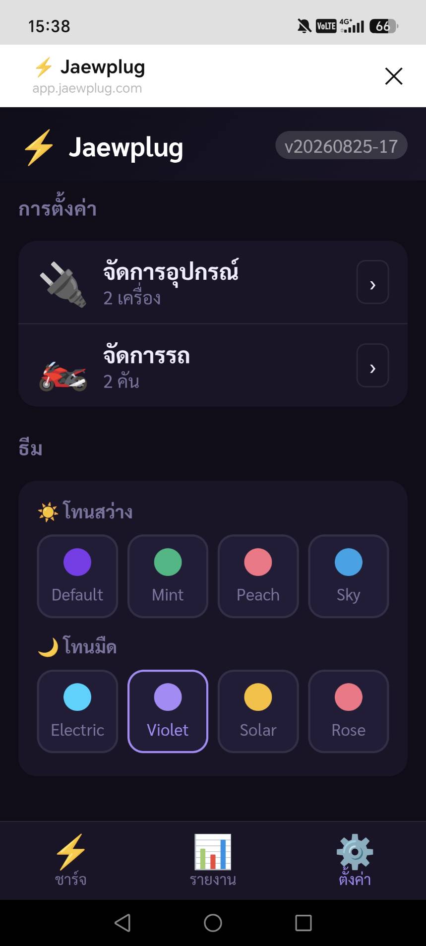 ธีม Violet